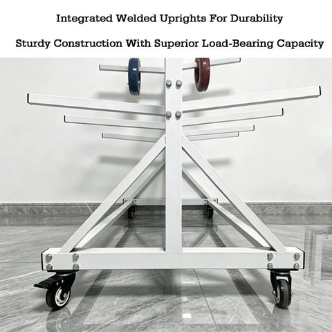 Heavy Duty Lean Pipe Material Cart Hella Tough Frame With Iron Wire Hanging Rack For Coil Storage showing integrated welded uprights.