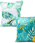 Two Pack Waterproof Wet Bags With Two Zippered Pockets Reusable Travel Beach Pool Diaper Organizer 11.5 X 14 Inches Green Leaf Design