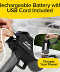 Monster Bright Rechargeable Spotlight With 10 Modes And Turbo Boost To 100 Percent Built In Kickstand And USB Phone Charger ports