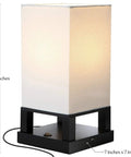 Maxwell Bedside Lamp With USB Port For Bedroom And Living Room Cozy Wood Frame Nightstand Light