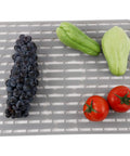 Silicone Sink Mat Protector For Kitchen Sink, Non Slip, PVC Free, Heat Safe, 16x13 inches, with vegetables and grapes
