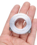 Two-Piece Clamp-On Shaft Collar For Seven-Eighths Inch Shaft, Aluminum Alloy, 1-5/8 Inch Outside Diameter, 1/2 Inch Thick, Set Screw Split Collar, Double Split, Lightweight, Rust Resistant, Precise Positioning shown in hand