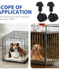 Heavy Duty Stem Caster Wheels Replacement For Pet Cage And Dog Kennel Swivel Rollers in use with dog cages, showcasing mobility on floors.