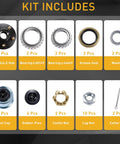 Sweet Heavy Duty 2 Pack Boat Trailer Idler Hub Kit 3500 Lbs includes hub, bearings, dust cap, lug nut, and grease seal components.