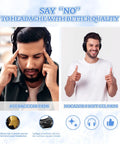 Side-by-side comparison of average ear pads and Comfy Replacement Gel Ear Pads For Walkers Razor And XCEL Earmuffs with text overlay.
