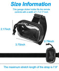 Universal Garage Door Clicker Holder For Car Visor, Adjustable Remote Carrying Case For Most Openers, Black, Size Information