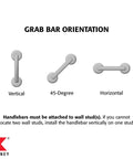 Wave Grab Bar One And A Quarter Inch Diameter And Sixteen Inch Length In Oil Rubbed Bronze ADA Compliant orientations diagram