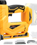 Tough As Nails Two In One Cordless Nailer And Brad Nailer Combo in yellow, ideal for upholstery and home projects.