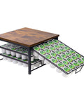 Three Tier Coffee Capsule Drawer Organizer With 90 Pod Capacity Holds K Cups Or Pods Space Saving Countertop Pod Holder For Office Or Home Kitchen No Wobble Easy Snap Together Assembly showing sliding tier with pods