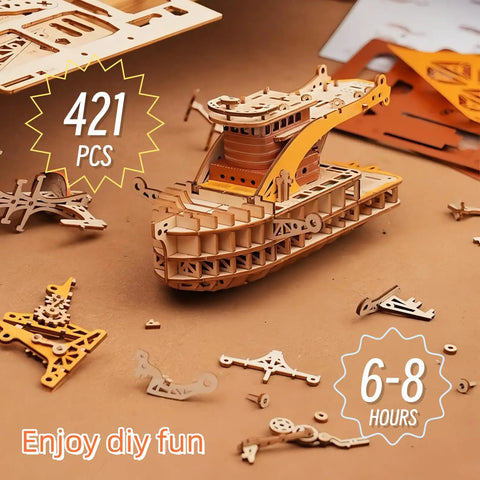 Steampunk DIY Airship Model Kit For Gearheads And Collectors, Build A Fantasy Flying Vessel With Brass Gears Pulleys And Steam Tech