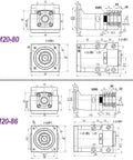 Heavy Duty 25mm Ballscrew Kit SFU2510 C7 Grade With Single Nut And BF20 Coupler DSG25H End Supports Fits Nema32, HM20-80 drawing
