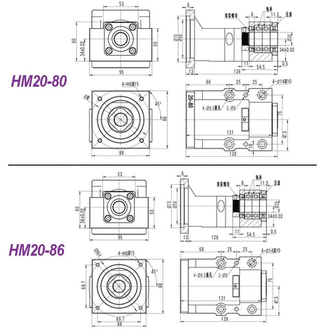 Rock Solid SFU2510 25mm Ballscrew Kit With Single Nut BF20 And HM End Bearings DSG25H Coupler For Nema32 Step Motor Build In C7 Grade Precision HM20-80 HM20-86 technical drawing