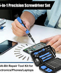 115-In-1 Precision Screwdriver Set With Magnetic Bits Clutch Head Non Slip Ergonomic Handle Tweezers And All-In-One Repair Kit