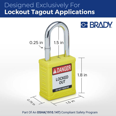 Heavy Duty Lockout Tagout Padlock Set In Bright Yellow Six Pack With Keyed Different Brass Cylinders Durable Nylon Bodies And Steel Shackles For Osha Compliant Industrial Safety Programs Dead Nuts Secure On The Job Site