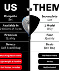 Comparison chart for Ladies Complete Right Handed Golf Club Set With Lightweight Shafts, Regular And Petite Sizes, 14 Pieces