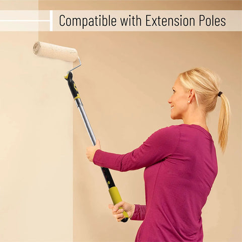 Paint Roller Kit With Nine Inch Frame And Two Microfiber Covers For Walls Ceilings And Floors One Half Inch Nap Designed For Fast DIY Home Painting Projects With Easy Grip Handle And Smooth Application