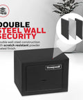 Bolt Down Small Safe Box For Valuables With Steel Security And Key Lock Durable Cabinet Scratch Resistant Finish