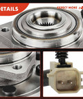 Close-up of Pair Of Front Wheel Bearing And Hub Assemblies With ABS For Jeep Commander 2006 To 2010 And Grand Cherokee 2005 To 2010