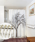 15 Pack Beads Curtain Hooks With Glide Rollers Gold Iron Shower Curtain Rings against shower curtain in stylish bathroom