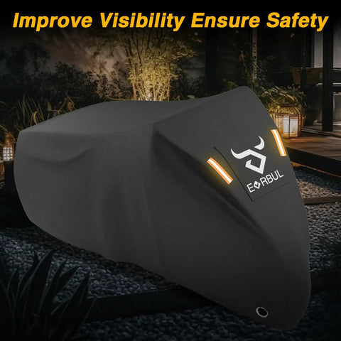 Beefy 420D Tricycle Cover For 29 Inch Adult Three Wheeled Bikes, 75L 30W 44H Outdoor Weatherproof Storage, Waterproof Electric Trike Shelter For Most 3 Wheeled Bicycles with reflective strips