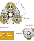 Top view of Electric Motor Gear Clutch Kit 36T Nylon Gears with bearings for e-bike Bafang 500 750 1000W motors.