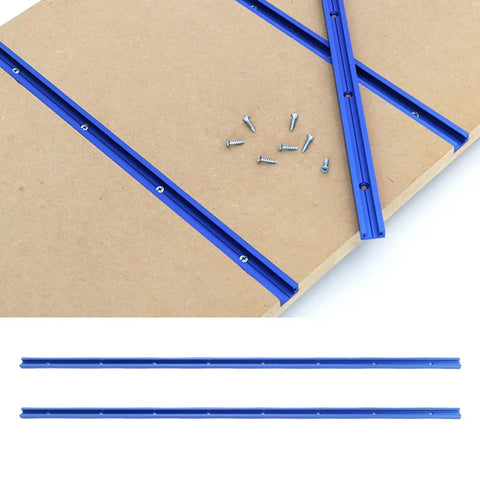 Two Pack Aluminum T Track Kit 800mm Blue Oxidized T Slot Track With Predrilled Holes And Screws For Woodworking Jigs Router Table Saw Setup