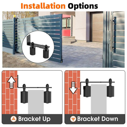 Heavy Duty Sliding Gate Roller Guide Kit With 3 Inch Adjustable Nylon Wheels And Rust Proof L Bracket For Wood Or Garage Doors, Black Finish, 2 Pack Bundle