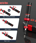 Pro Grade Torque Screwdriver Set 24 Piece Inch Pound Kit with steps for unlocking, adjusting, and locking, shown with case.