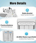 Close-up of 6 in 1 Hydrogen Oxygen Facial Machine showing bracket, buttons, and waste liquid bottle for deep cleansing.