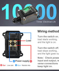 Durable Waterproof Boat Rocker Switch With Green Indicator Light For Boaters And Marine Setups DPST Inline Cord Switch
