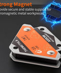 Themethla welding magnets 4-piece set, 25 lb holding power, orange label on gray metal housings