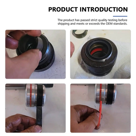 Hands assembling Heavy Duty Hydraulic Cylinder Seal Kit for Loader Lifting Cylinders Compatible With 7106 7108 7308 Case IH L130