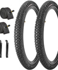 2 Pack 20x1.75 Bike Tires With Tubes And Levers For 20x1.5 1.75 1.95 Rims Durable Nylon And Rubber Tire Set For Hybrid Trail Urban BMX