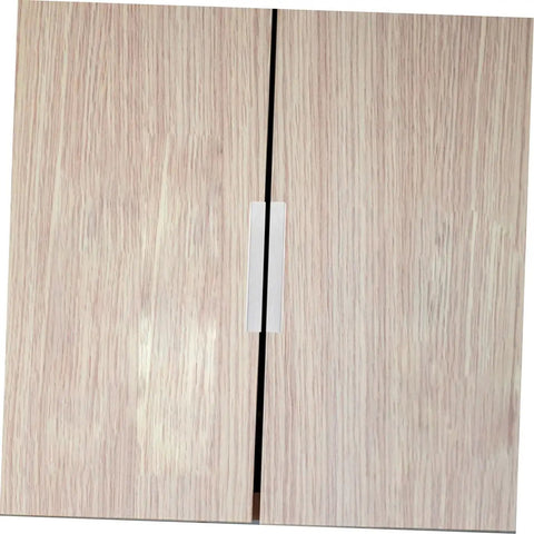 Hidden Finger Pulls For Cabinets And Drawers, 64mm Hole Spacing, Brushed Aluminum Invisible Handles on wooden cabinet doors.