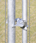 Chain Link Butterfly Gate Latch For One And Three Eighths Inch Gate Frame And Two And Three Eighths Inch Post, installed view