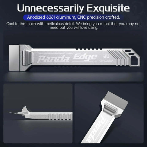 Panda Edge All Metal 3D Printer Scraper Kit With 3 SK5 Steel Blades Comfortable Grip Handle CNC Machined 6061 Aluminum Alloy