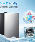 Slick 3 Cu Ft Mini Upright Freezer Boasts Three Smooth Pull Down Drawers And Adjustable Thermostat For Rapid Cooling in bright silver finish.