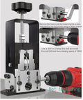 No Fuss Heavy Duty Hand Crank Wire Stripper Machine For Scrap Cables showing installation steps with drill attachment and adjustable components.