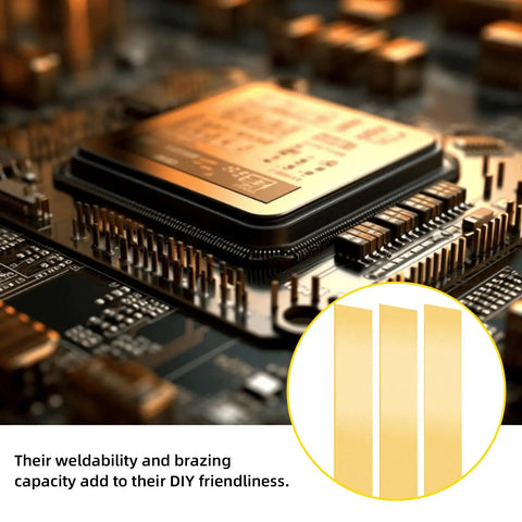 Handy Brass Shim Stock Set Pack Of 10 Strips 1 Inch Wide By 6 Inches Long 0.006 Inch Thick Flexible Brass Sheets with circuit board