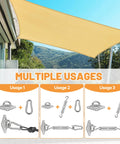 6 Inch Shade Sail Hardware Kit For Triangle And Rectangle Installations, Heavy Duty 304 Stainless Steel Accessories usage diagram