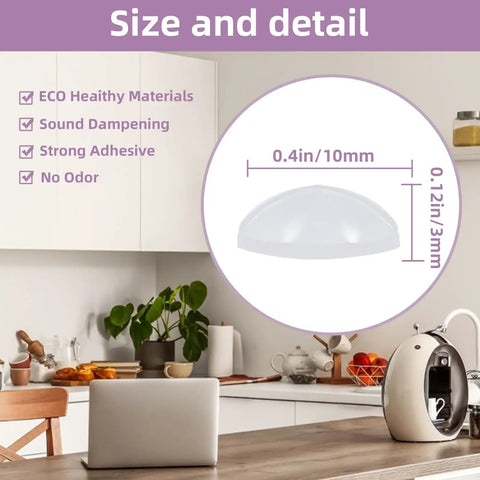 300 Piece Clear Rubber Cabinet Bumpers And Drawer Stops Self Adhesive Furniture Glide Pads size 0.4in diameter 0.12in thick eco-friendly detail.
