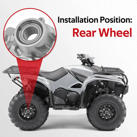 Rear Beefed Up Heavy Duty Wheel Bearing Kit For Grizzly 700 660 550 IRS Kodiak 700 ATV UTV installation detail rear wheel
