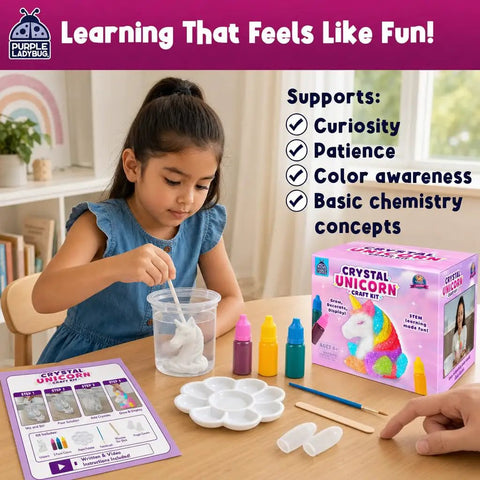 Grow Your Own Unicorn Crystal With This Hands On STEM Kit For Kids Ages 8 12 A Fun Screen Free Science Craft That Merges Science And Art, girl mixing crystal unicorn kit