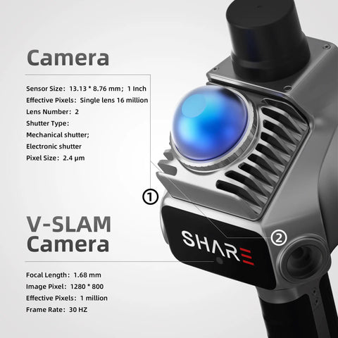 Handheld LiDAR Scanner Pro Grade For 3D Mapping And Architecture Scanning With 1 Inch Sensor And 70 Meter Range, camera view