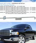 Transfer Case Shifter Linkage And Bushing Kit For Dodge Ram With Manual Shift 241 And 271 Transfer Cases 2005 2012 2500 3500 Diesel Models Includes 55366066AB And 68078974AA Components, silver linkage with Dodge Ram truck fitment.