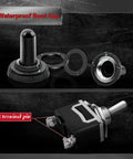 Rugged 8 Pack SPST Toggle Switches 2 Pin 20A 125V AC And 15A 250V AC On Off with waterproof boot cap and terminals shown
