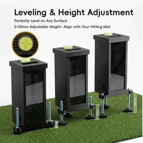 Beefy Protective Case For Golf Launch Monitor With Polycarbonate Shield High Impact Protection Adjustable Height Stand