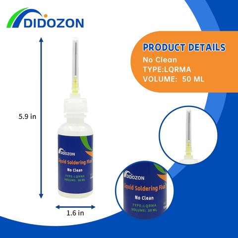 No Clean Liquid Solder Flux Dropper For Electrical And Aluminum Soldering No Residue Formula With Precision Applicator 50 Ml Bottle