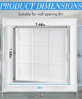 Product dimensions for 2 Pack 8 By 8 Inch White Pvc Plumbing Access Panel For Drywall with hinged door, showing measurements.
