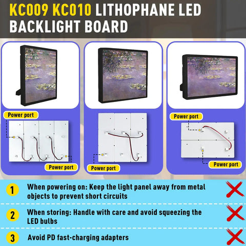 12 Piece Lit Lithophane LED Backlight Kit With Smart Control product board and setup instructions